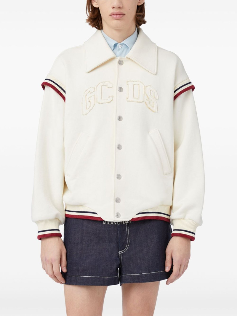 logo-embroidered cotton bomber jacket 4