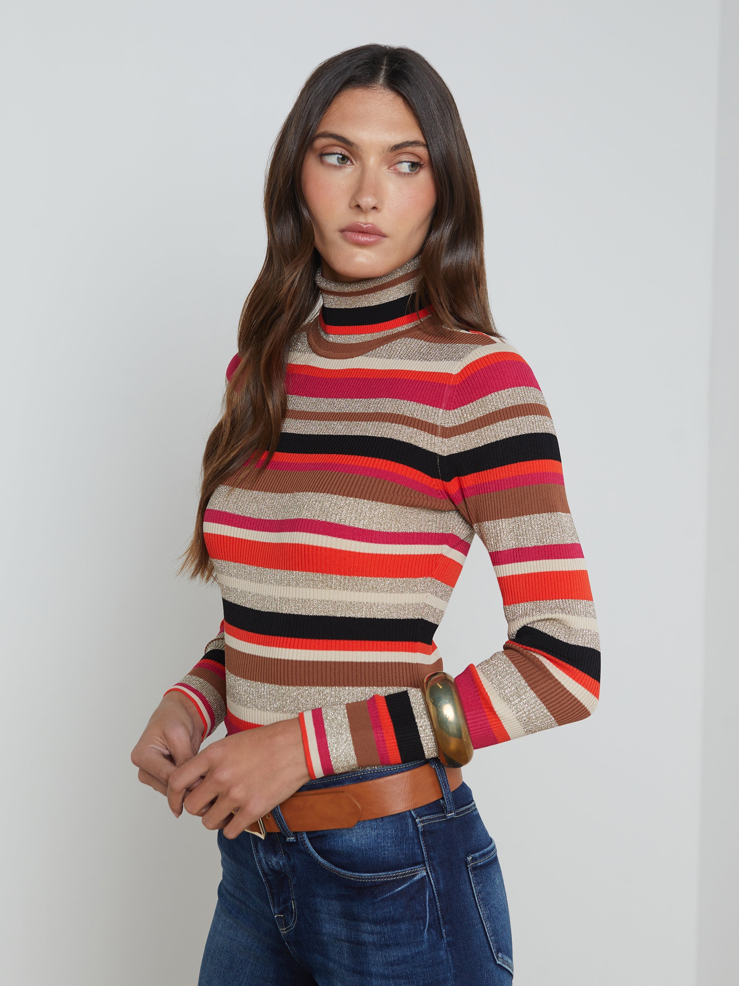 Olene Striped Turtleneck - 4
