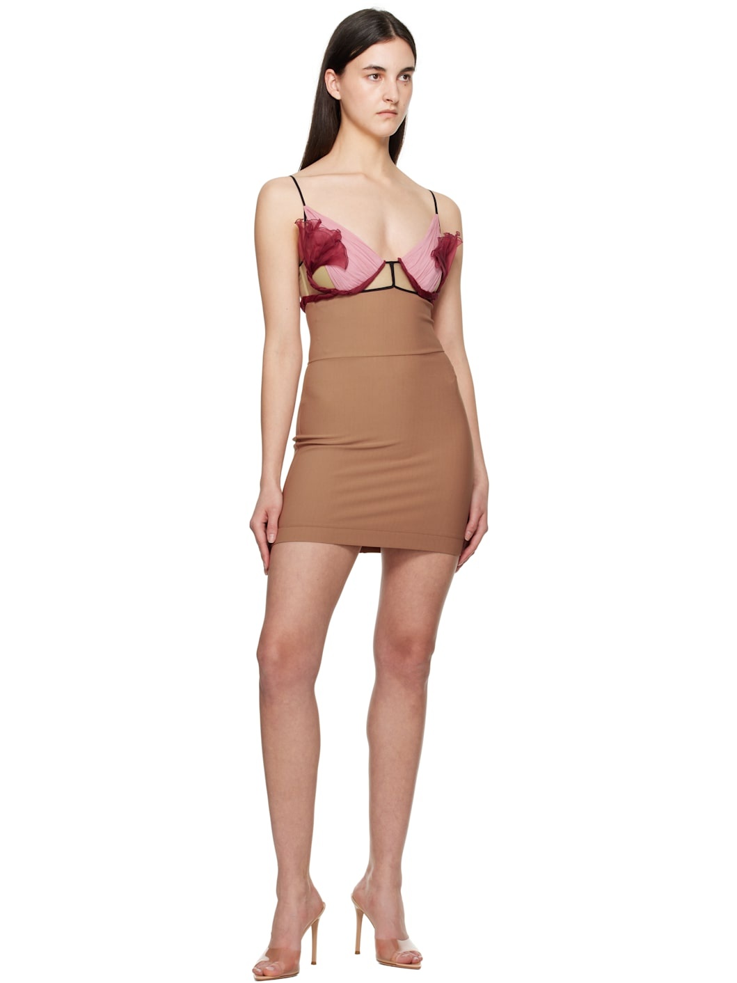 Tan & Pink Celina Floral Petal Minidress - 4