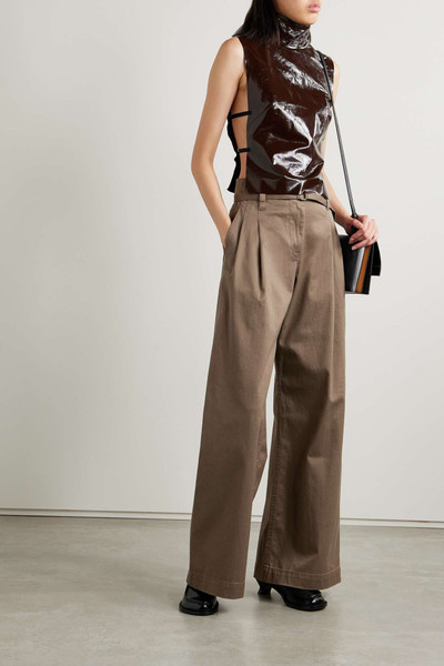 Proenza Schouler Raver belted cotton-blend twill wide-leg pants outlook