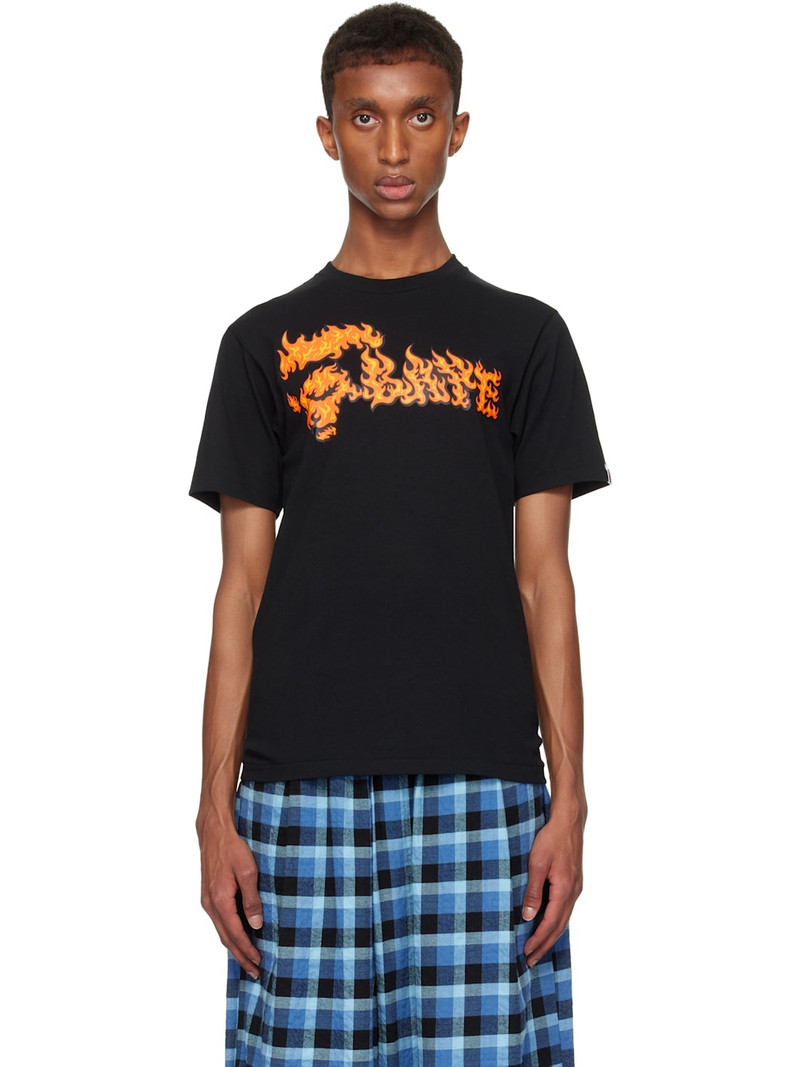 Black & Red Flame Ape Face T-shirt - 1