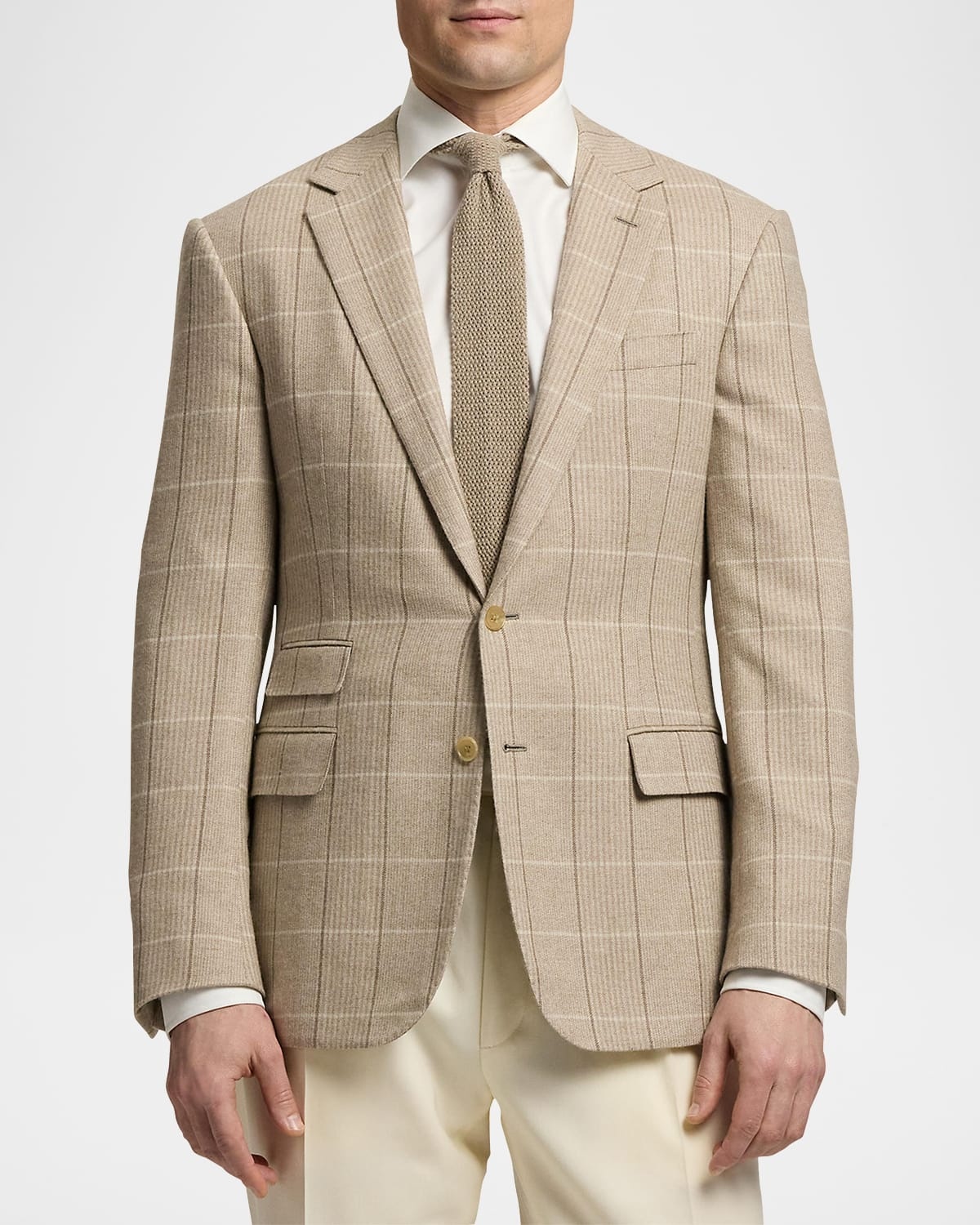 Men's Kent Wool, Silk, and Cashmere Check Sport Coat - 4