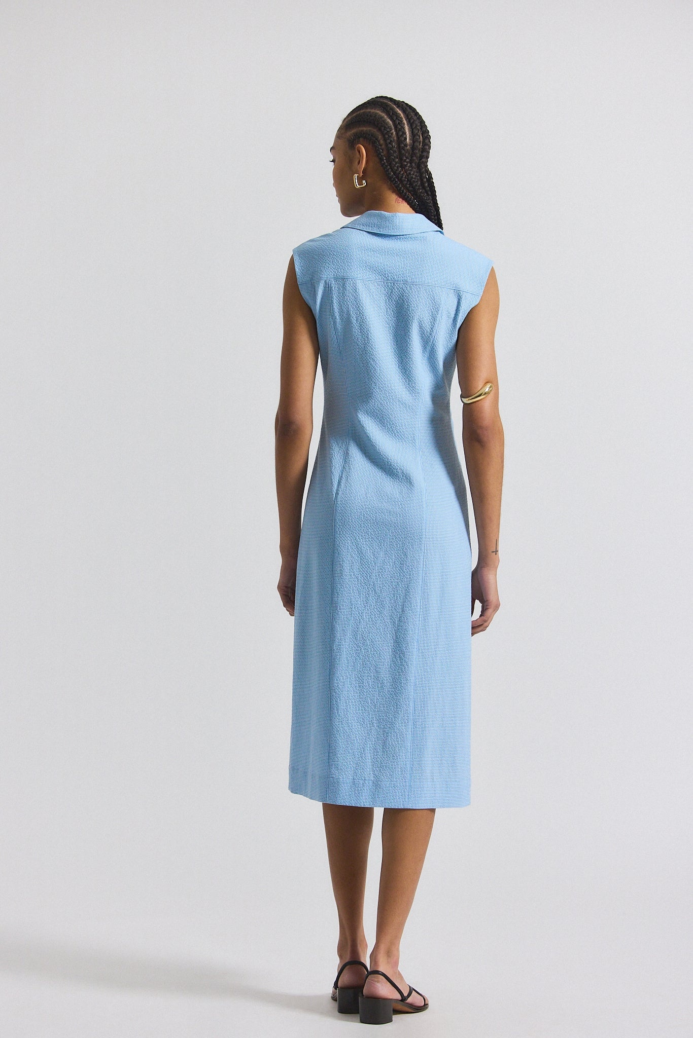 NERA RUCHED BUTTON DOWN DRESS - 4