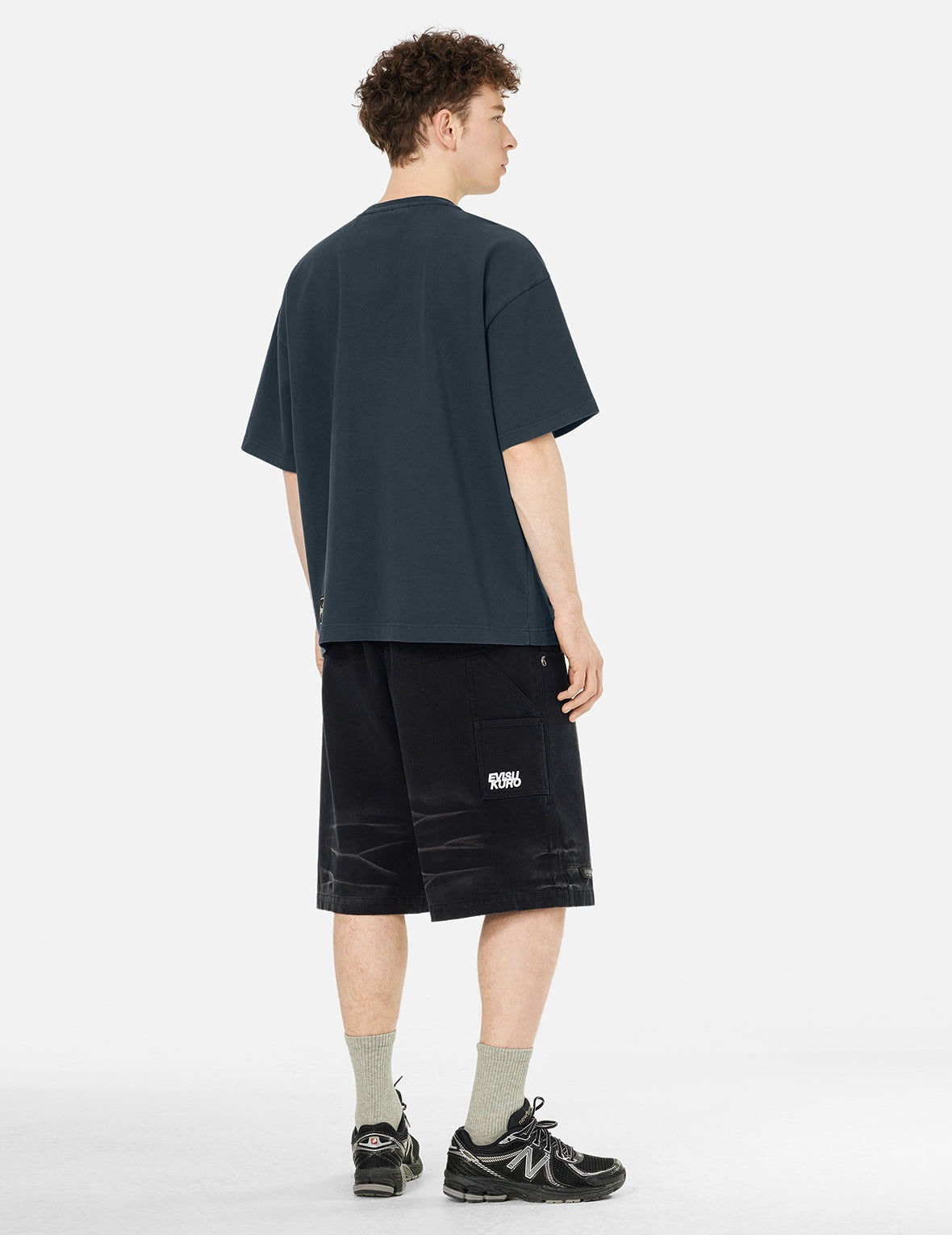 Seagull and Logo Embroidery Oversized Garment Dye T-Shirt - 4