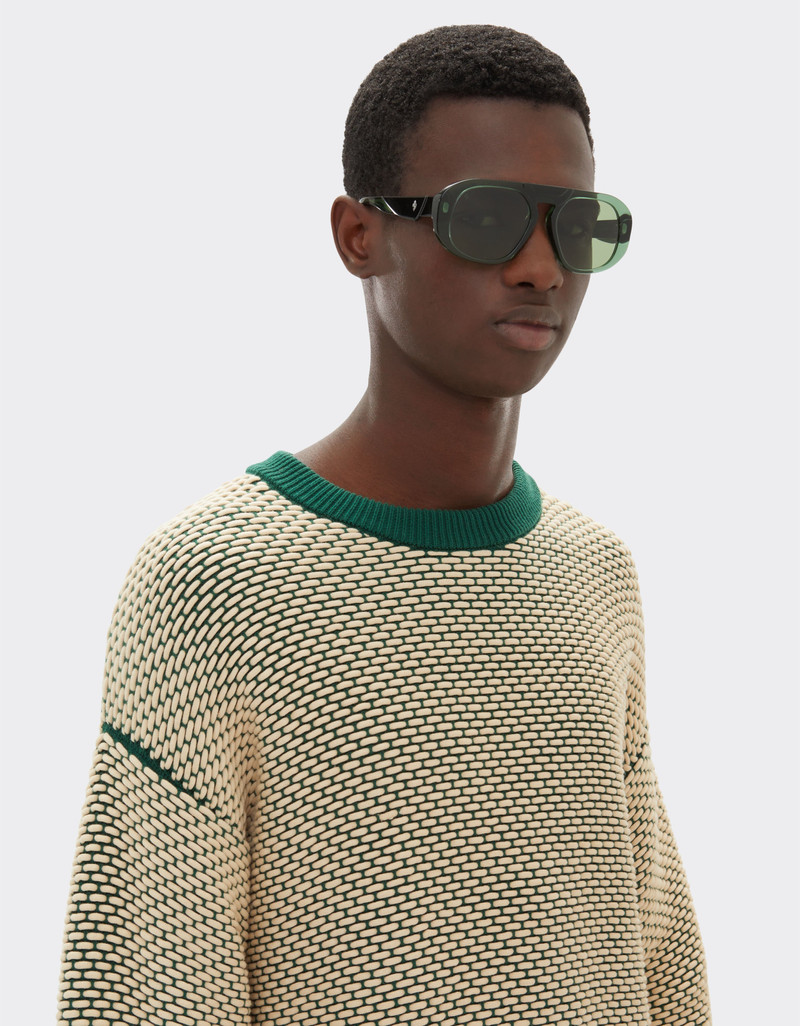 Ferrari Ferrari sunglasses in transparent dark green acetate with green lenses outlook