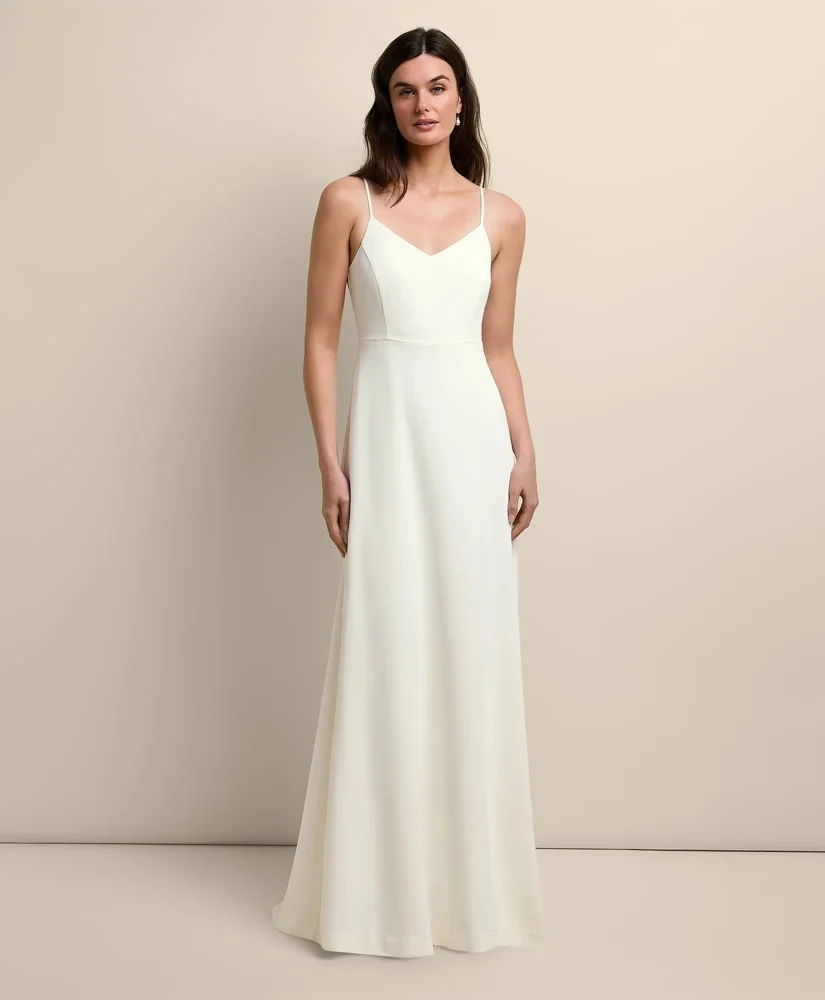 V-Neck Spaghetti Strap Gown - 1