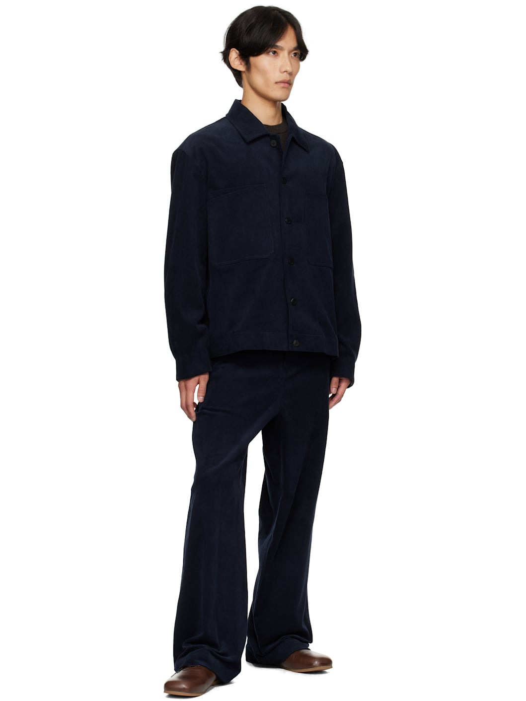 Navy Corduroy Layered Pocket Jacket - 4