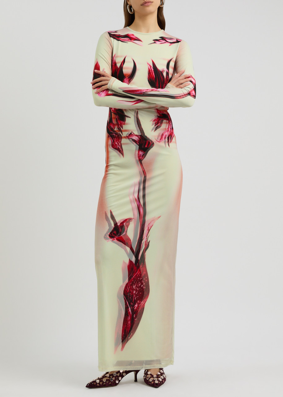 Jean Paul Gaultier Printed Stretch-tulle Maxi Dress - 4