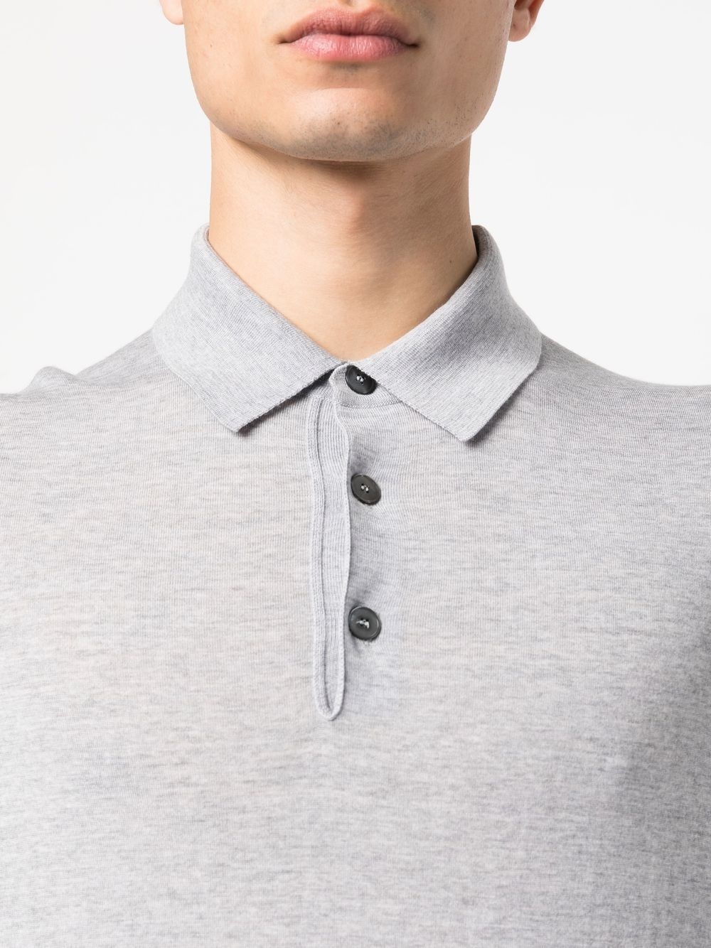 long-sleeve wool polo shirt - 5