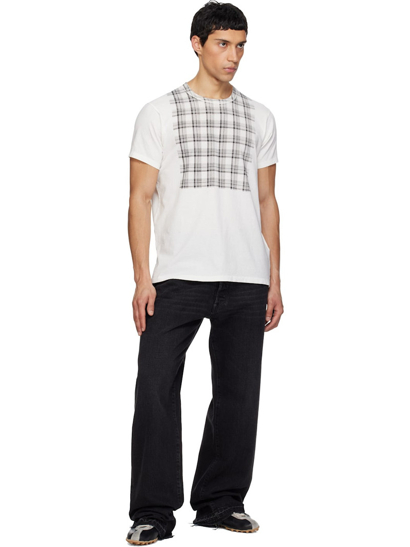 Maison Margiela White Check Panel Cotton T-shirt outlook