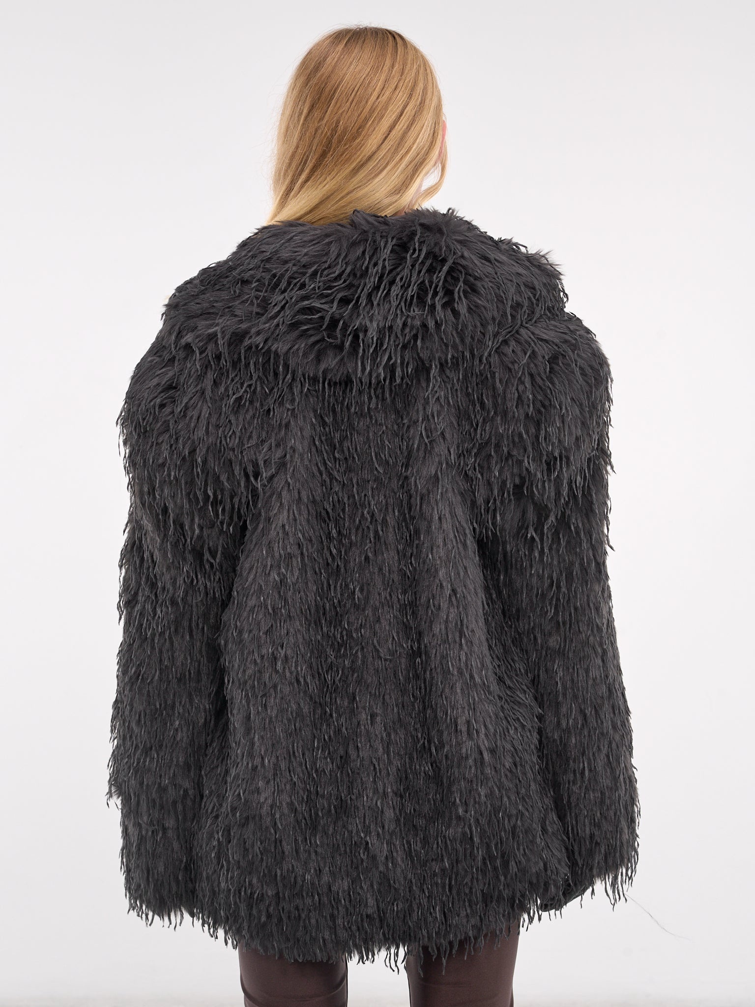Double-Breasted Faux Fur Jacket - 3