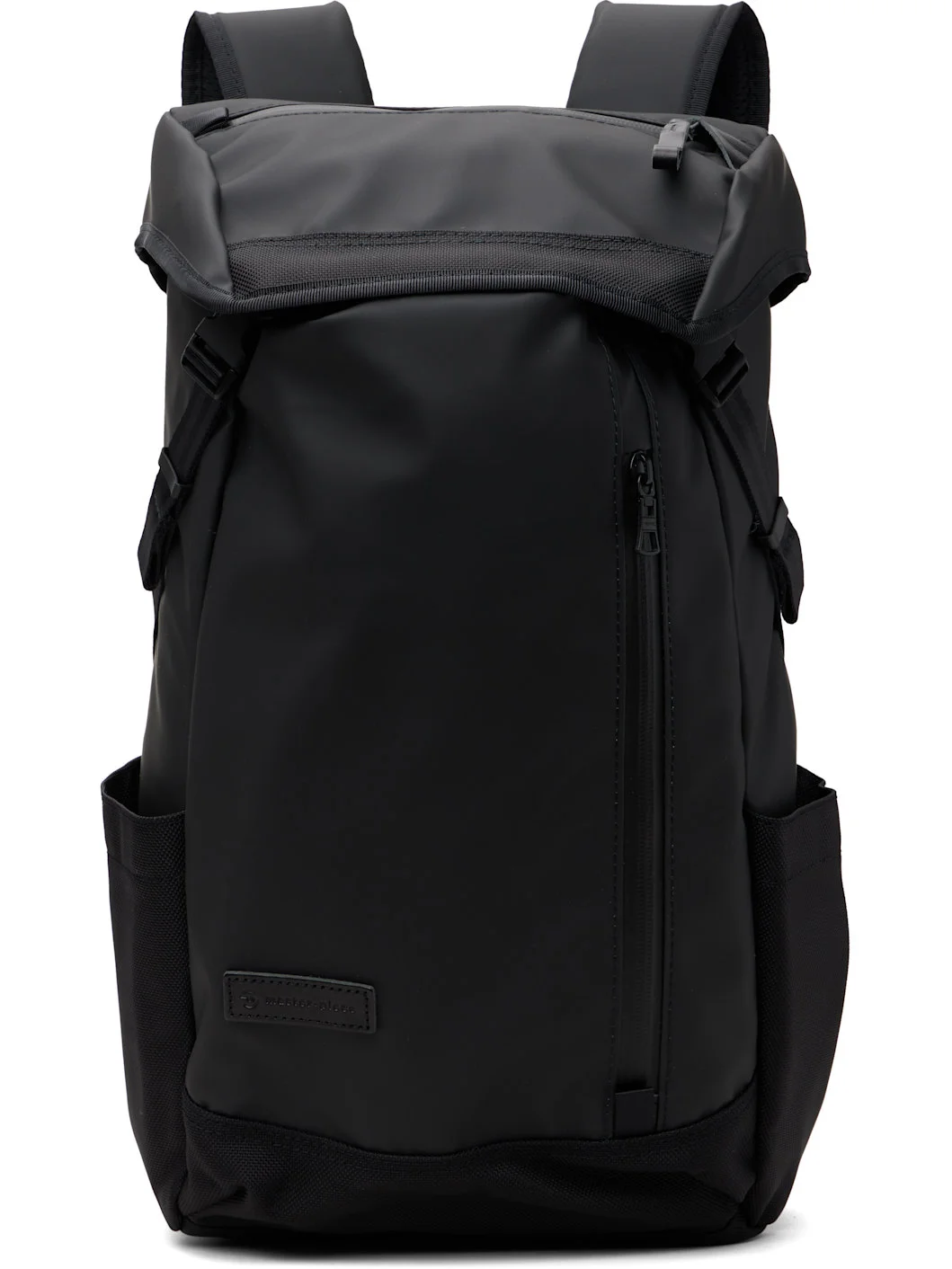 Black Slick Flap Backpack - 1