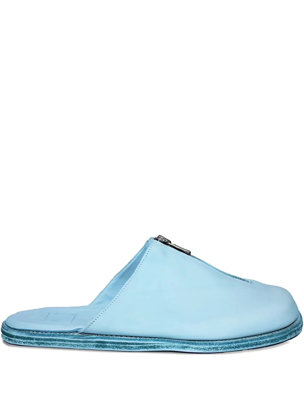 zip-detail leather mules - 1