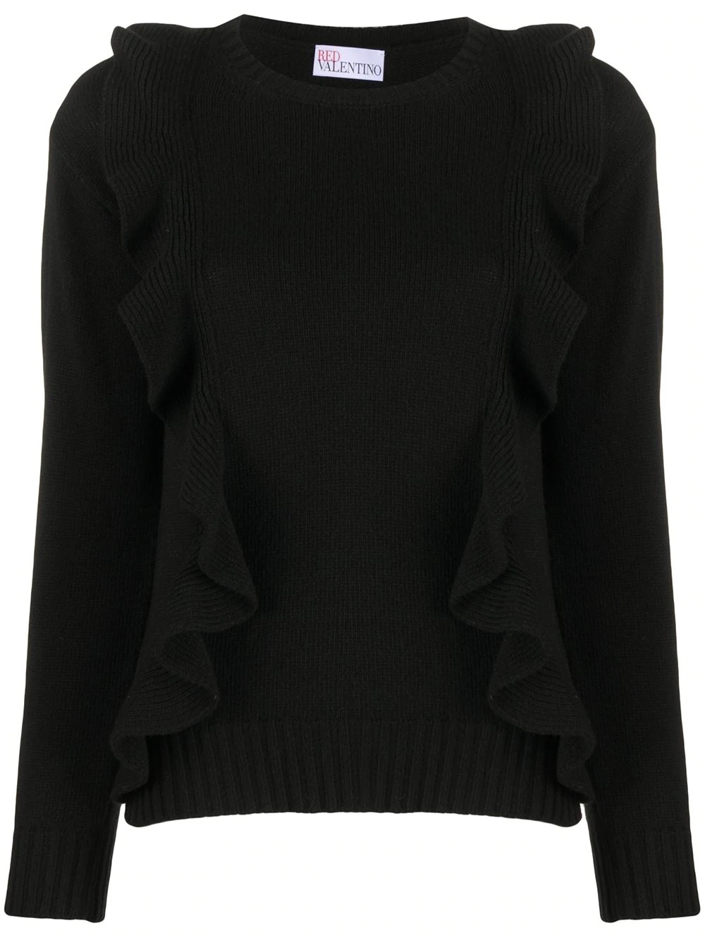 ruffle detail knitted jumper - 1