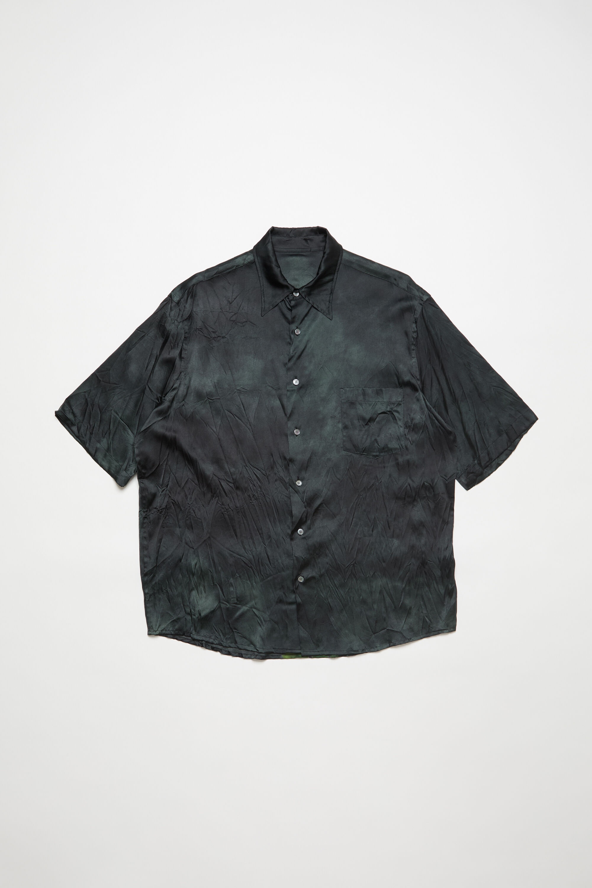 Printed button-up shirt - Black - 6