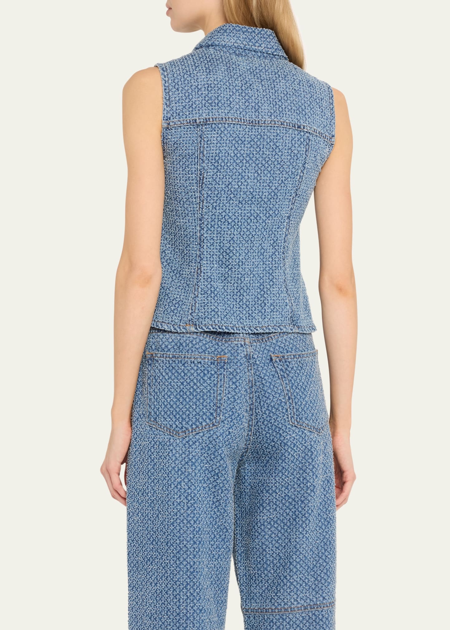 Fluffy Denim Fitted Top - 3