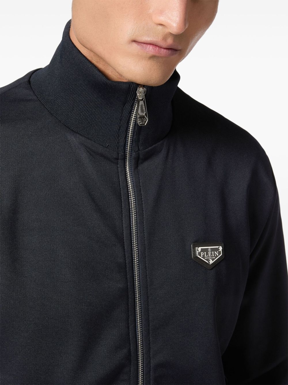 logo patch zipped jacket - 5
