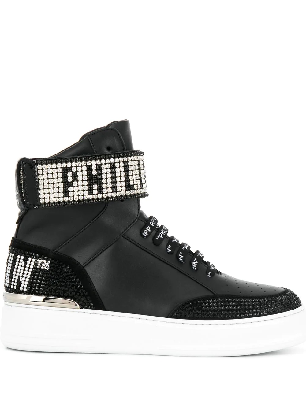 hi-top crystal sneakers - 1