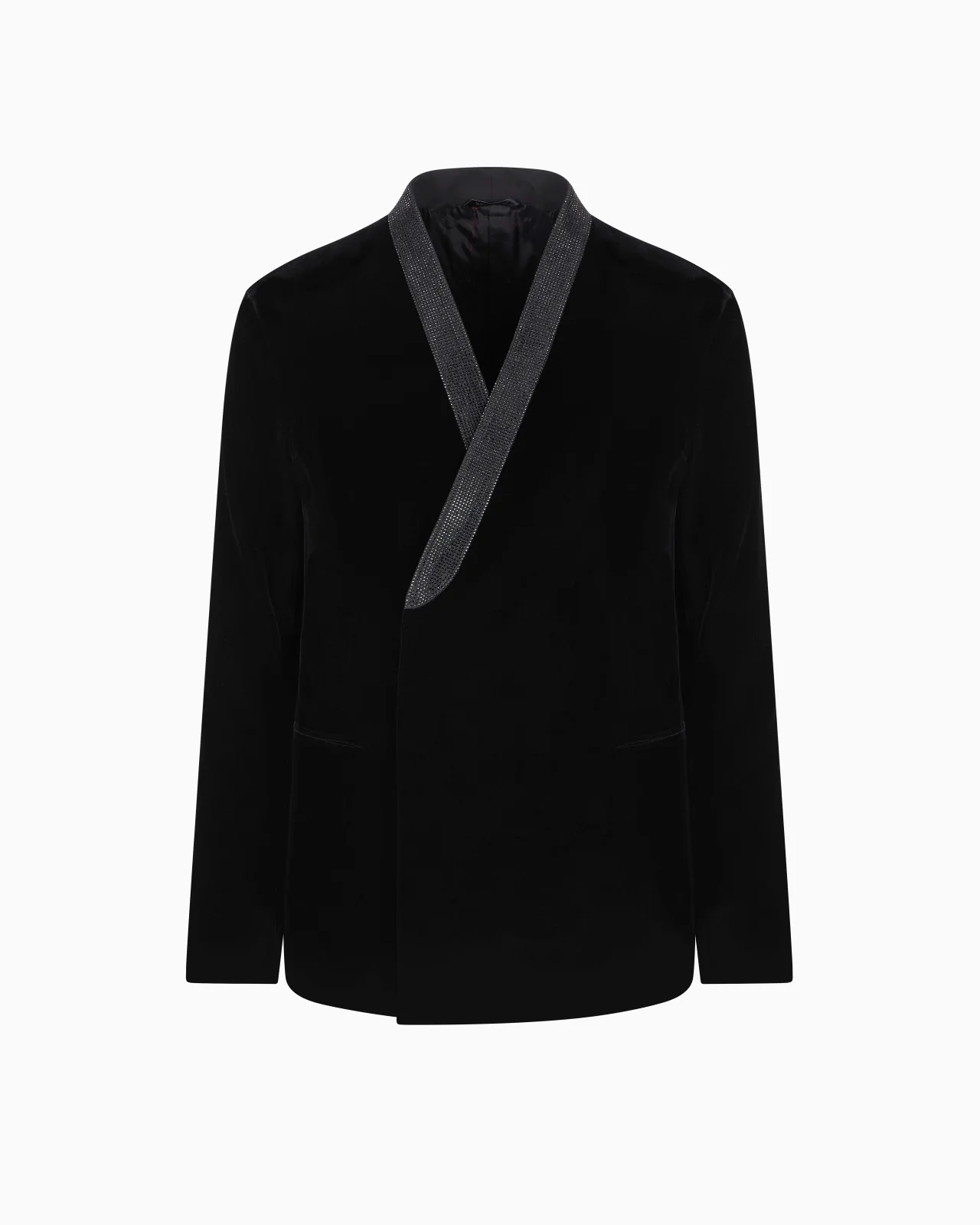 Double-breasted Giorgio’s jacket in stretch velvet - 1