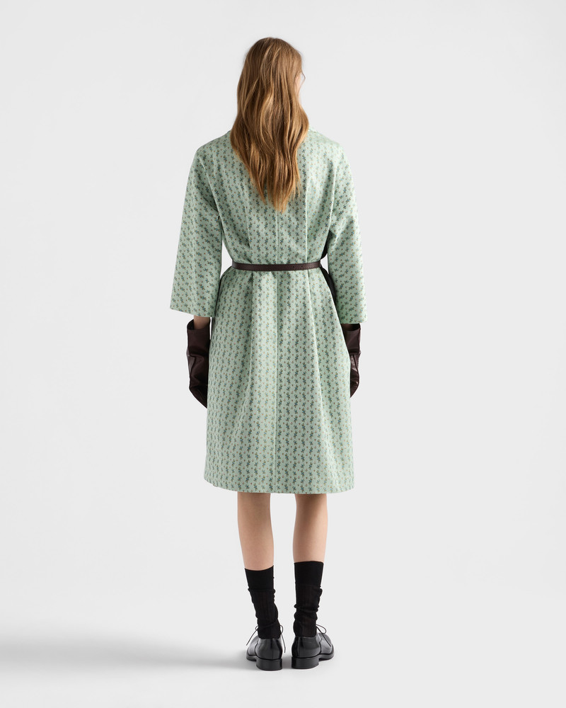 Single-breasted floral jacquard duchesse coat 5