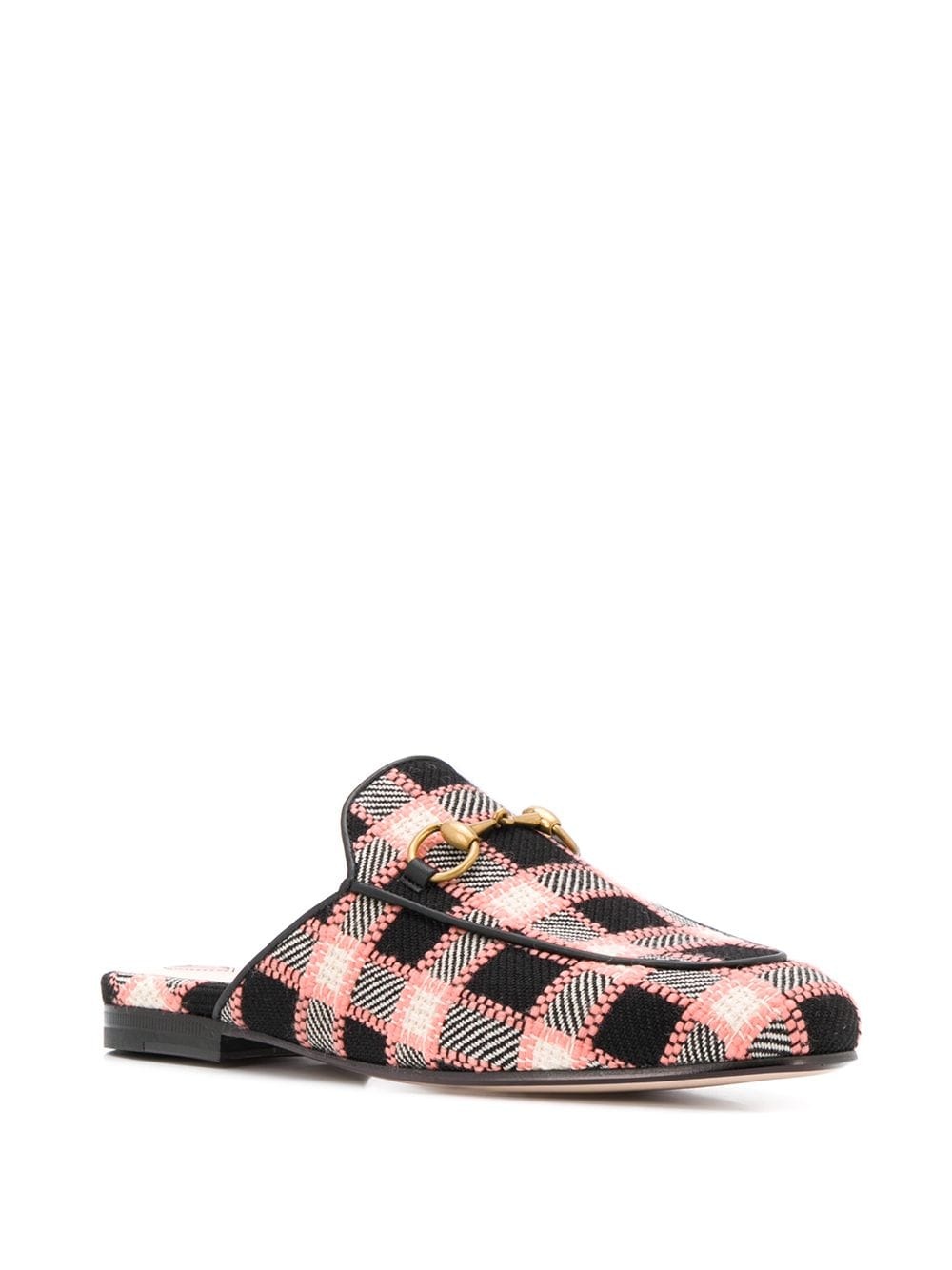 checked woven slippers - 2