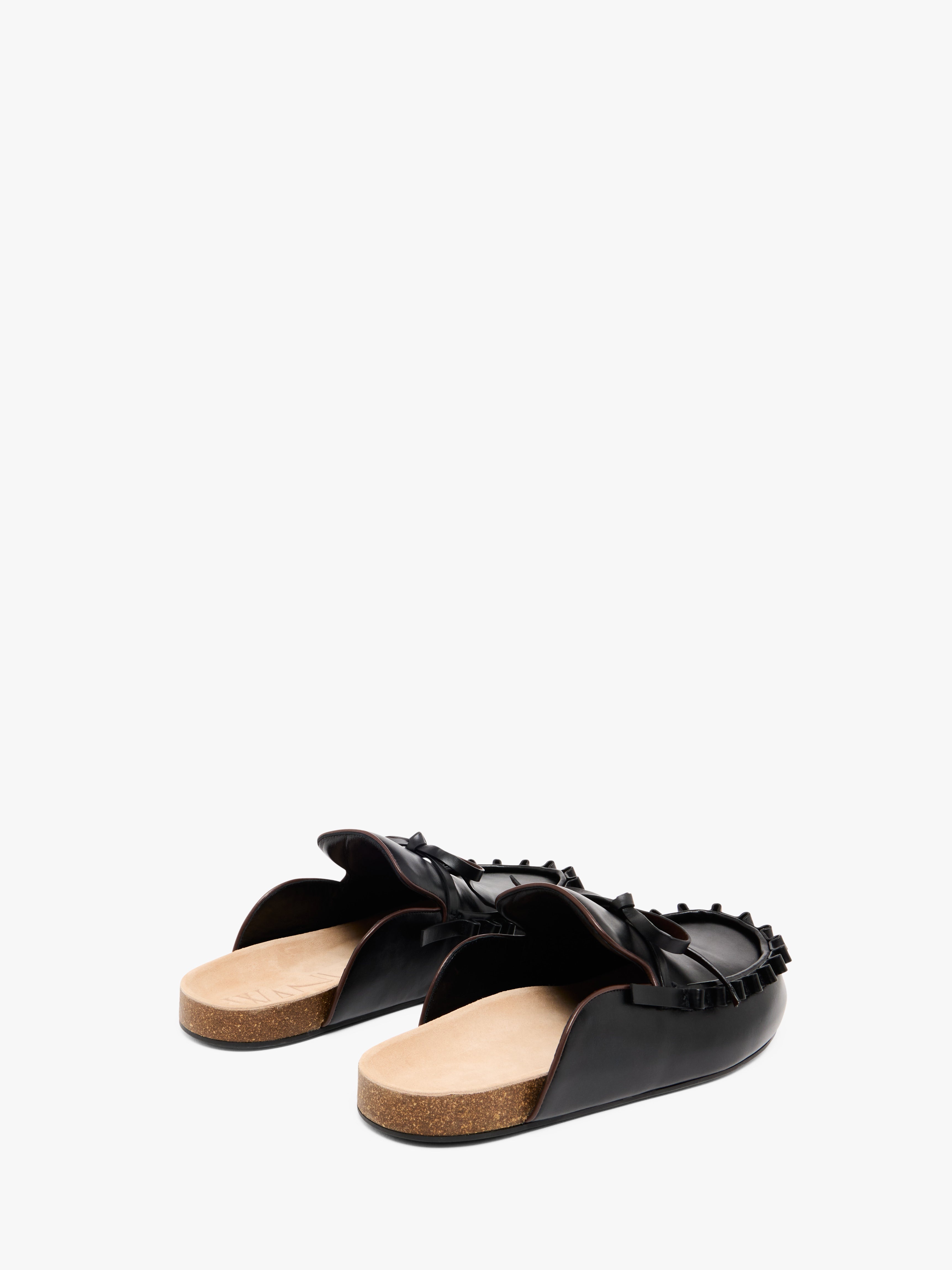 RUFFLE LOAFER LEATHER MULES - 3