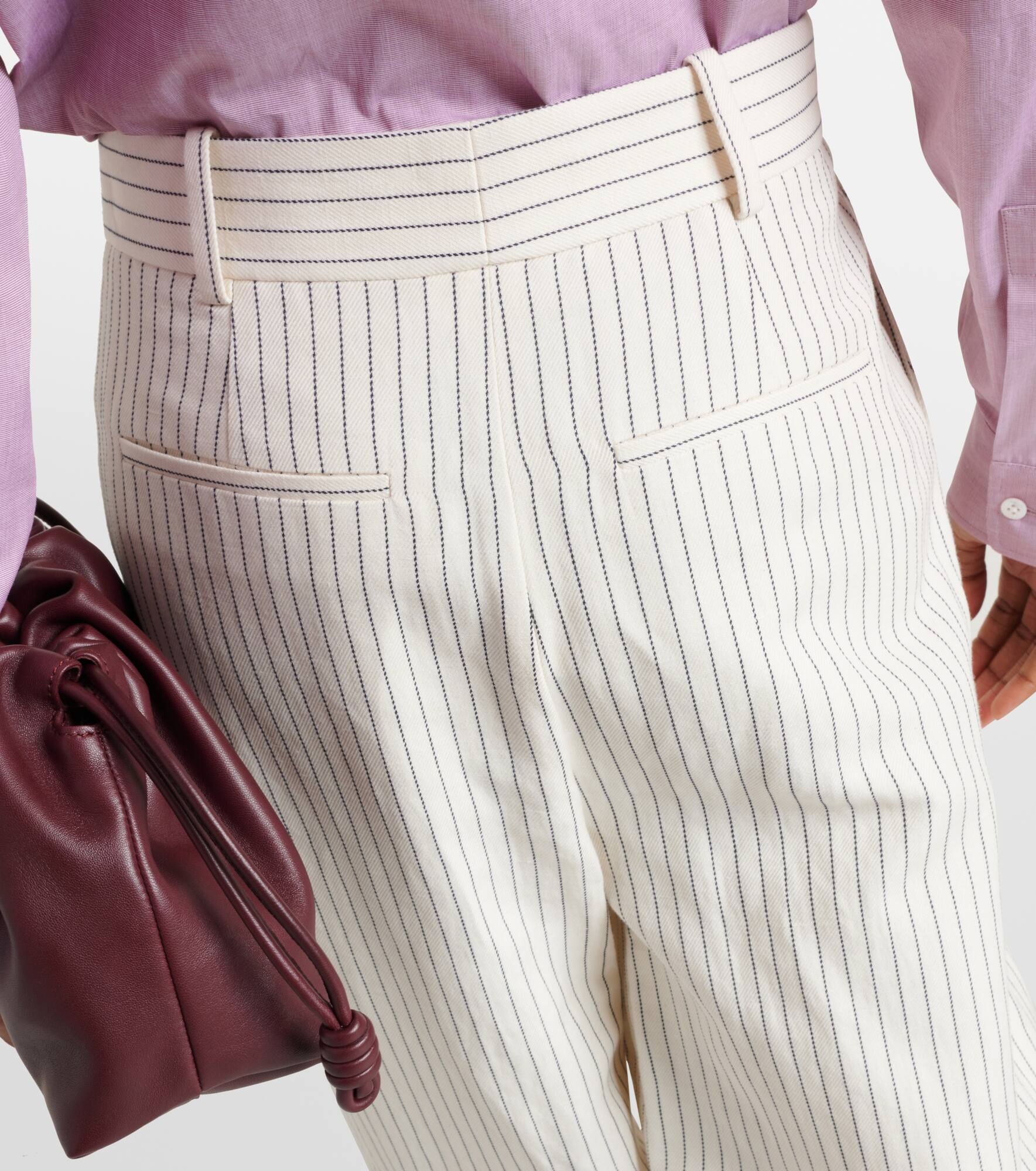 Mid-rise cotton and linen wide-leg pants - 6