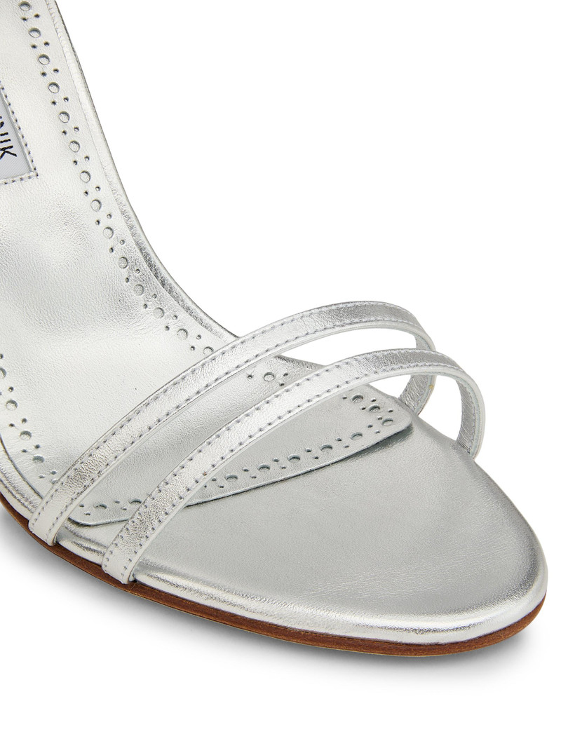 Women's Ciaga 105MM Sculptural-Heel Leather Sandals - Sliver 6