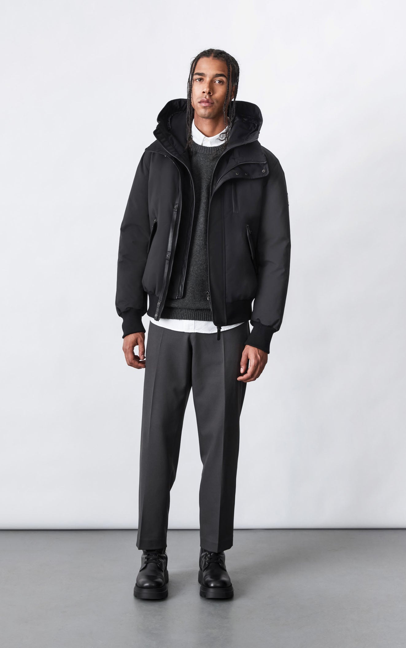 DIXON 2-In-1 down bomber jacket with hooded bib for men - 6