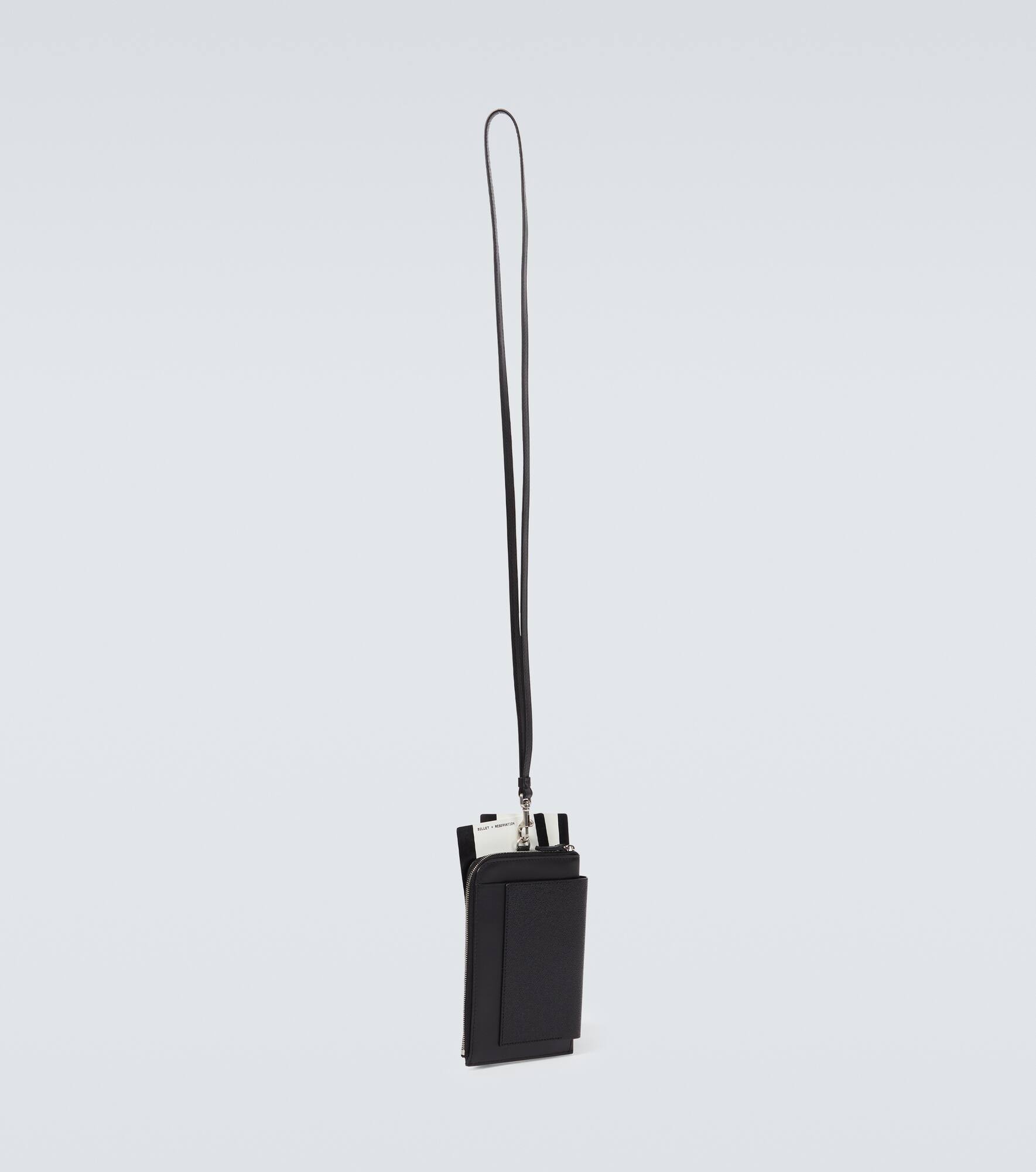 Leather-trimmed phone and passport holder - 4