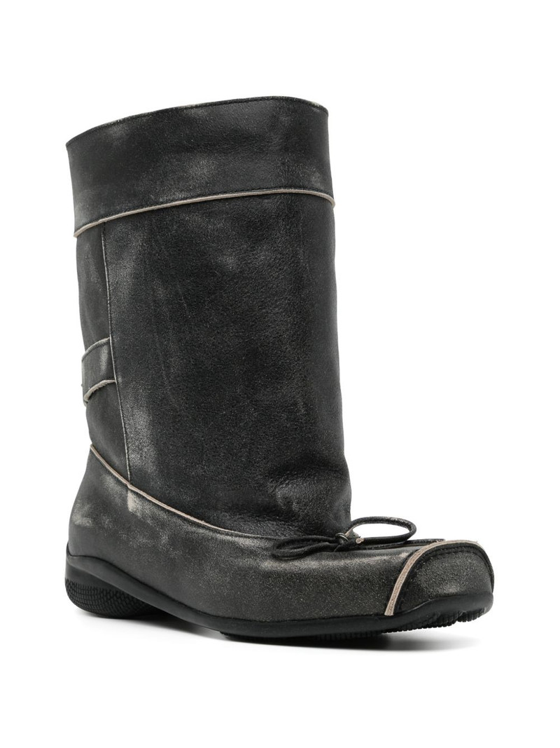 OPEN YY floral-stud ballet biker boots outlook