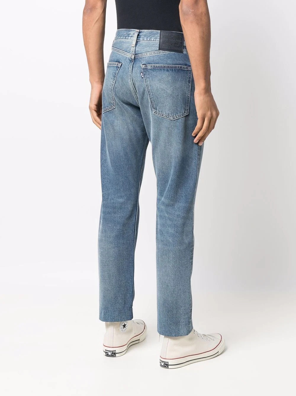 stonewashed straight-leg jeans - 4