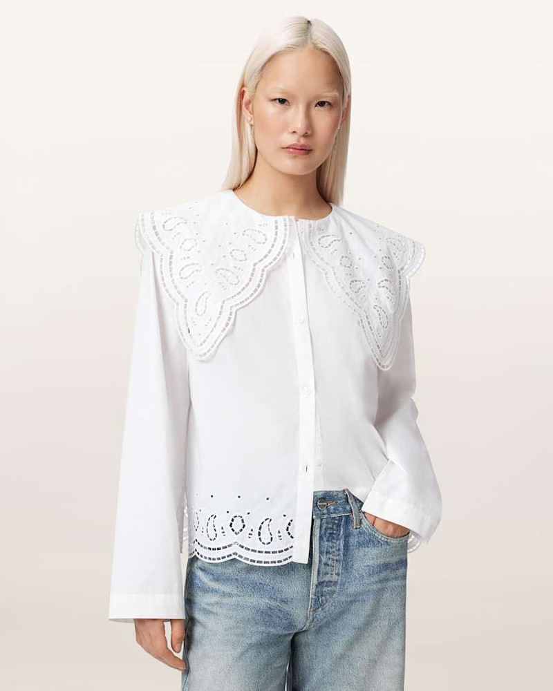 ALLSAINTS MARIE BROIDERIE REGULAR FIT SHIRT outlook