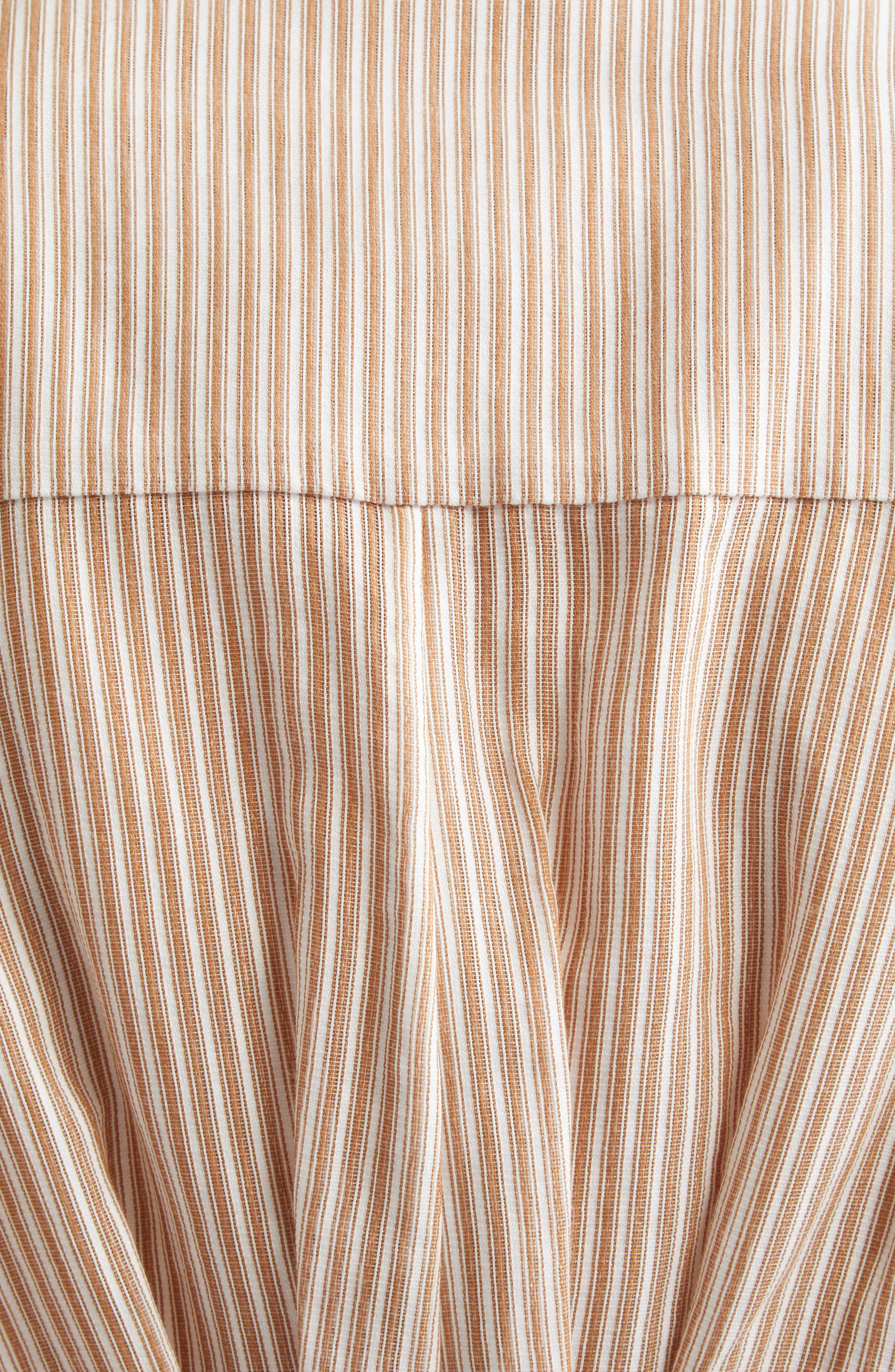 Zimmermann Hypnotic Stripe Long Sleeve Belted Cotton & Silk Minidress in Tan Stripe at Nordstrom - 6