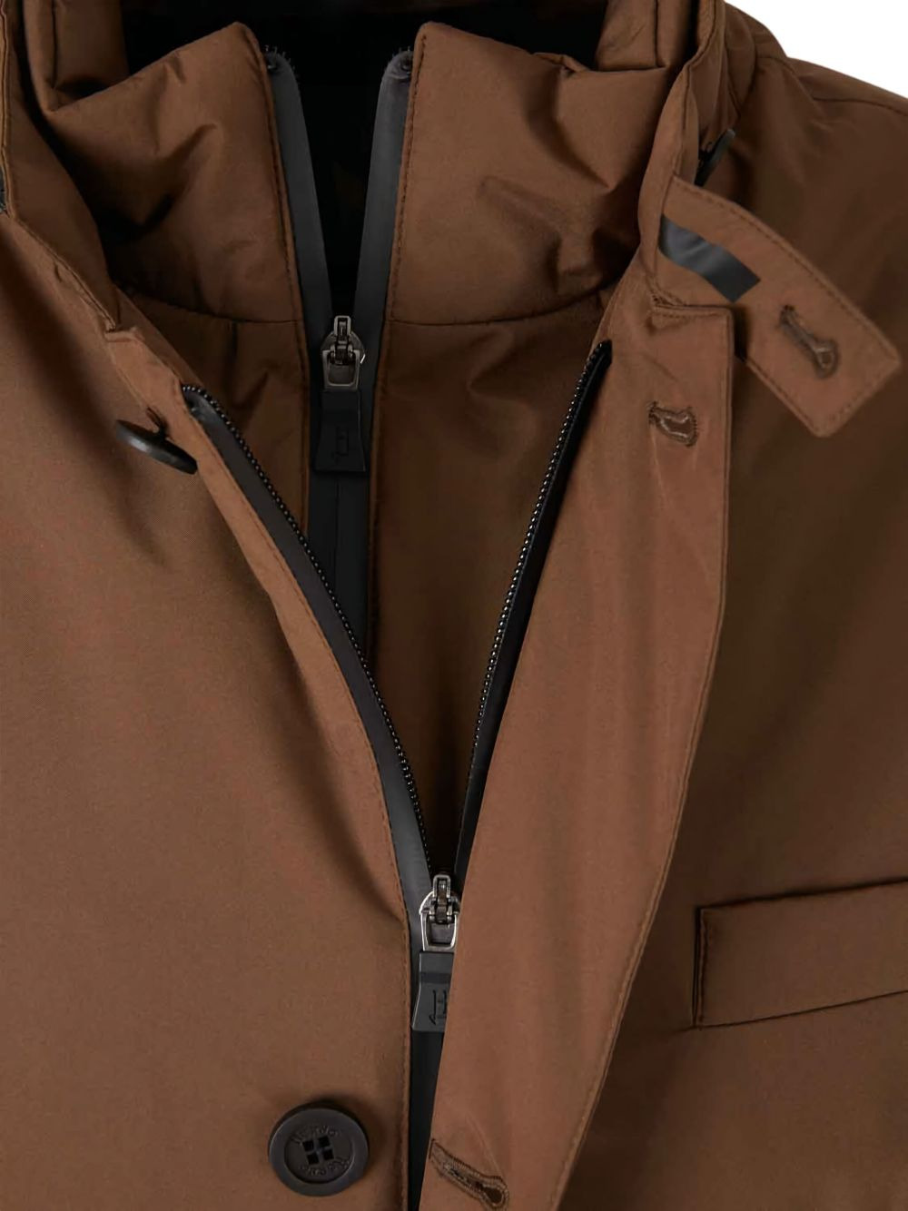 buttoned high-neck jacket - 5