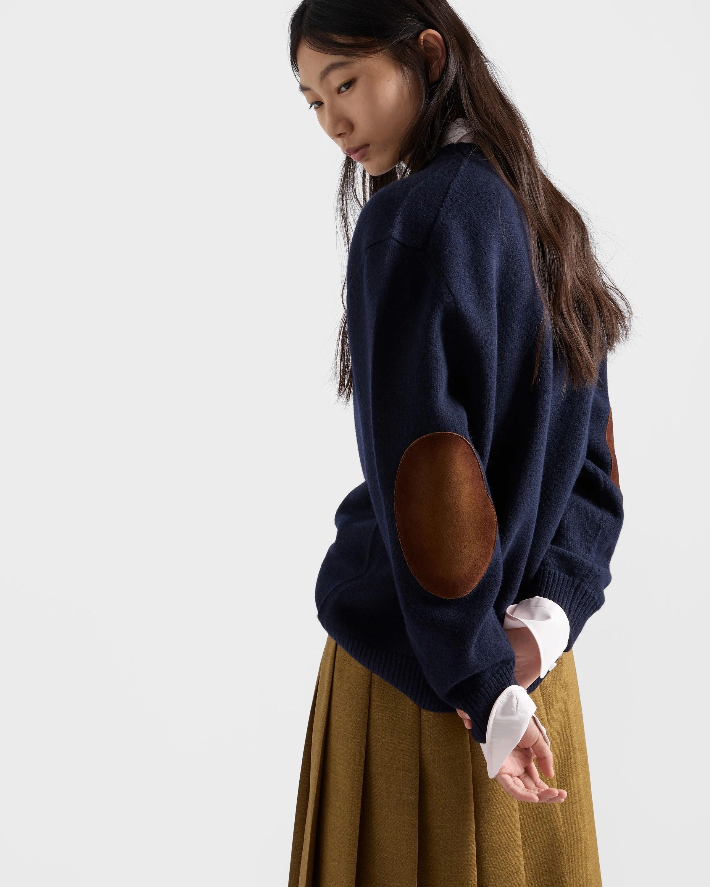 Prada Wool and suede sweater - P24E3N_6004_F0008_S_OOO | REVERSIBLE