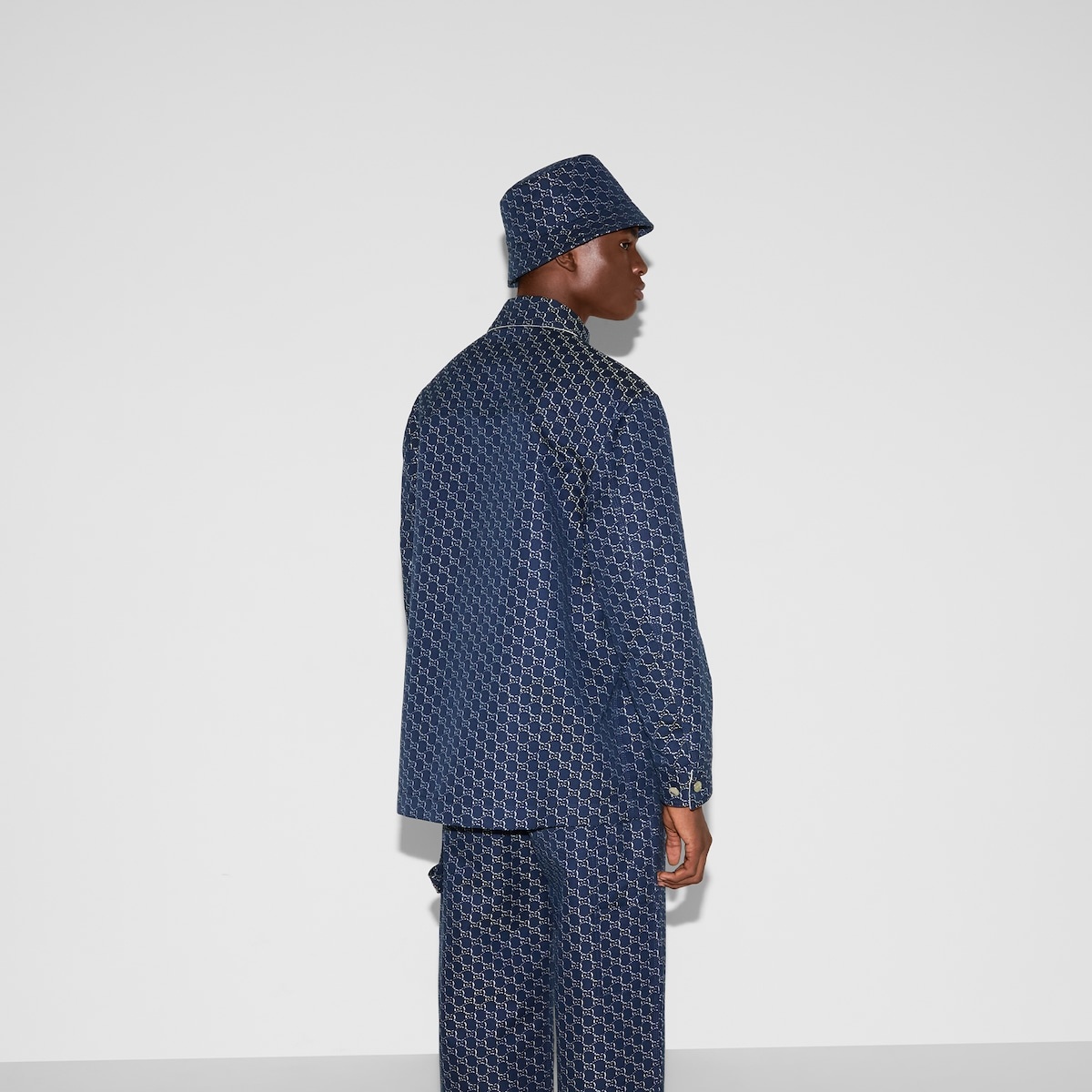 Cotton jacquard jacket with GG Shadow - 4