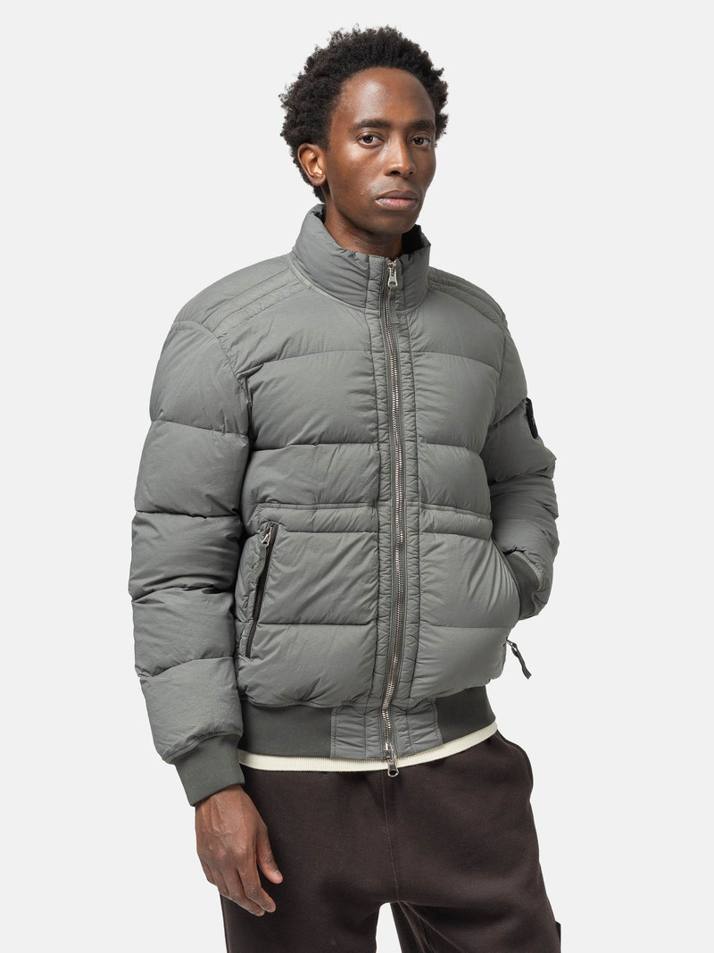 Quilted Shell Down Bomber Jacket Cement 4