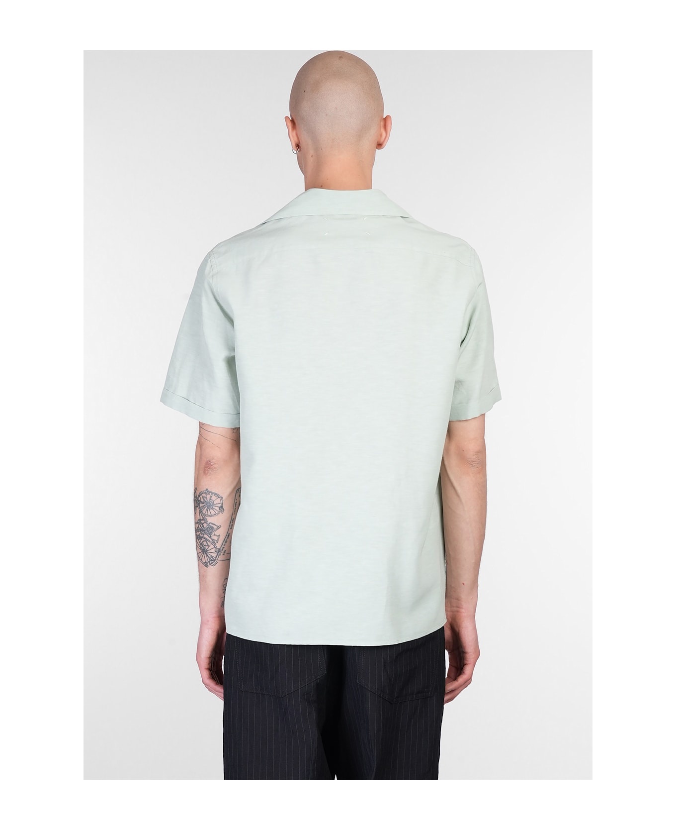 Shirt In Green Linen - 3