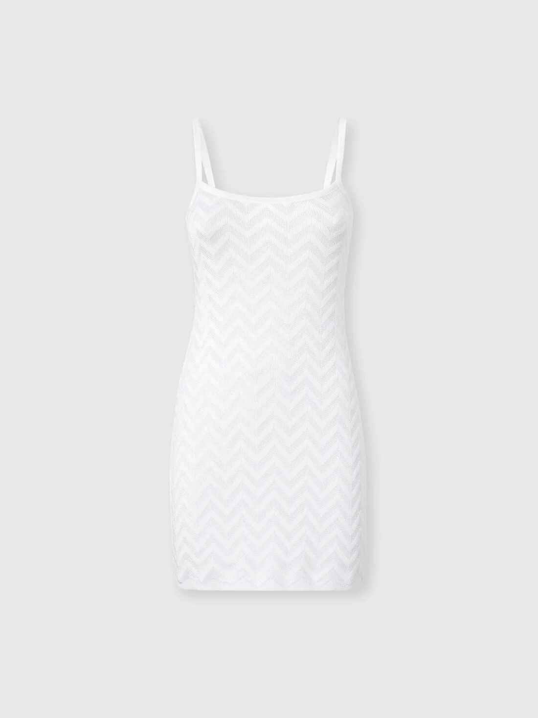 Chevron Cotton and Viscose Mini Dress - 1