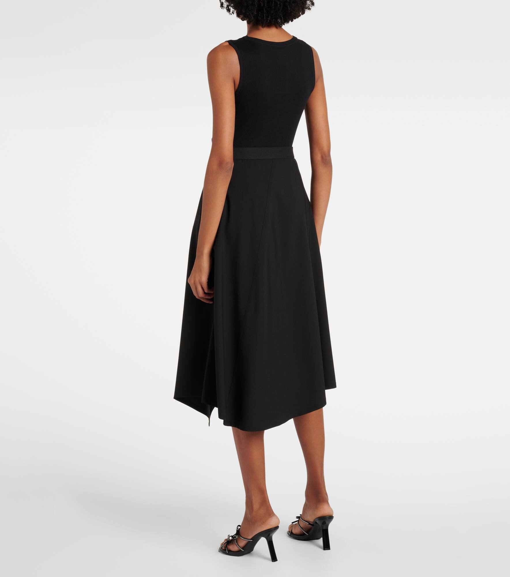 Asymmetric wool midi skirt - 3