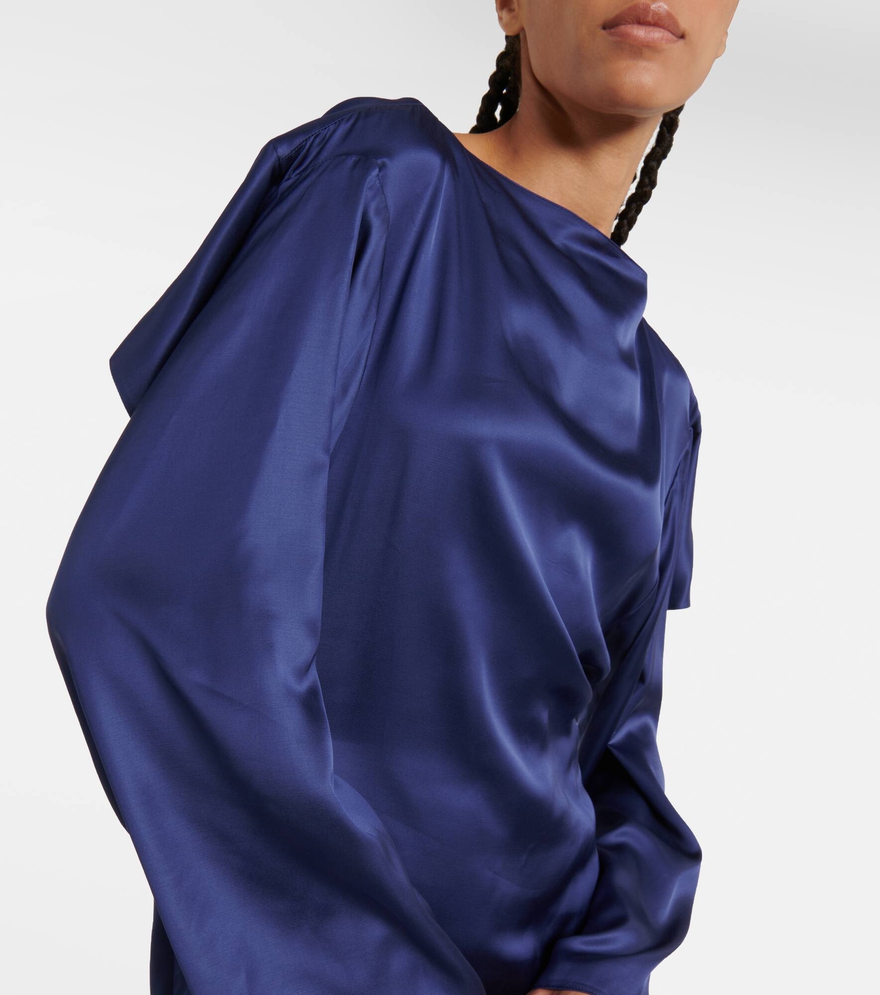 Draped satin midi dress - 4
