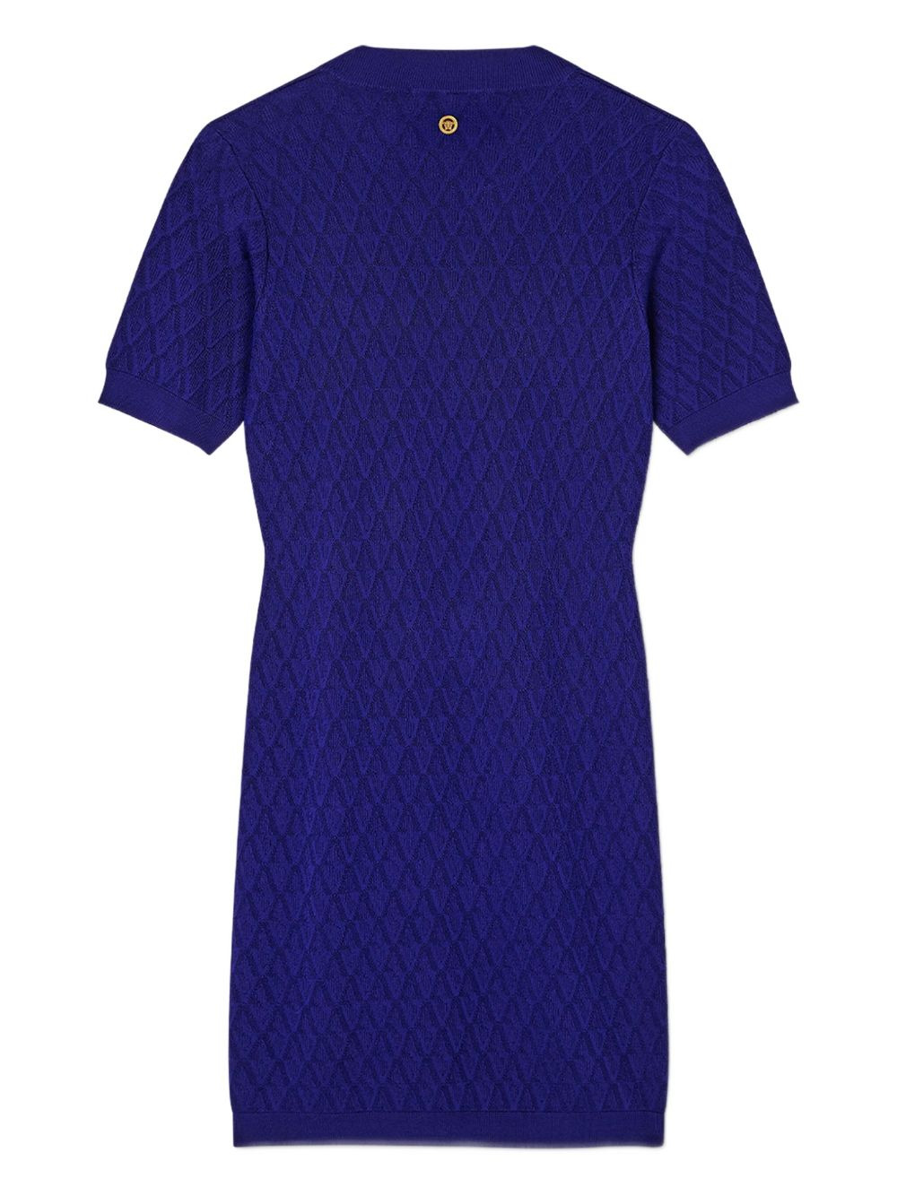 short-sleeve V-pattern mini dress - 2