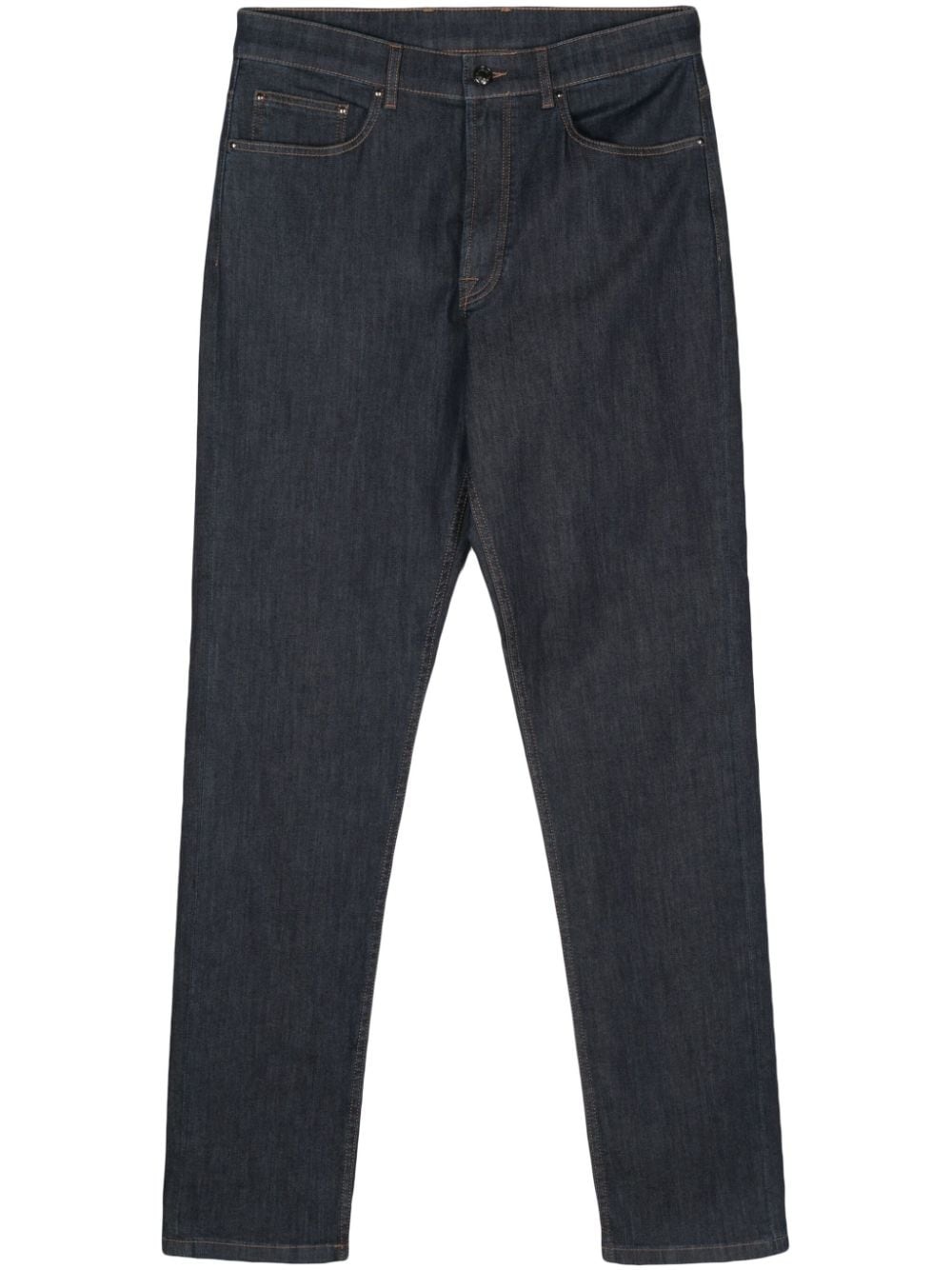 logo-patch mid-rise jeans - 1