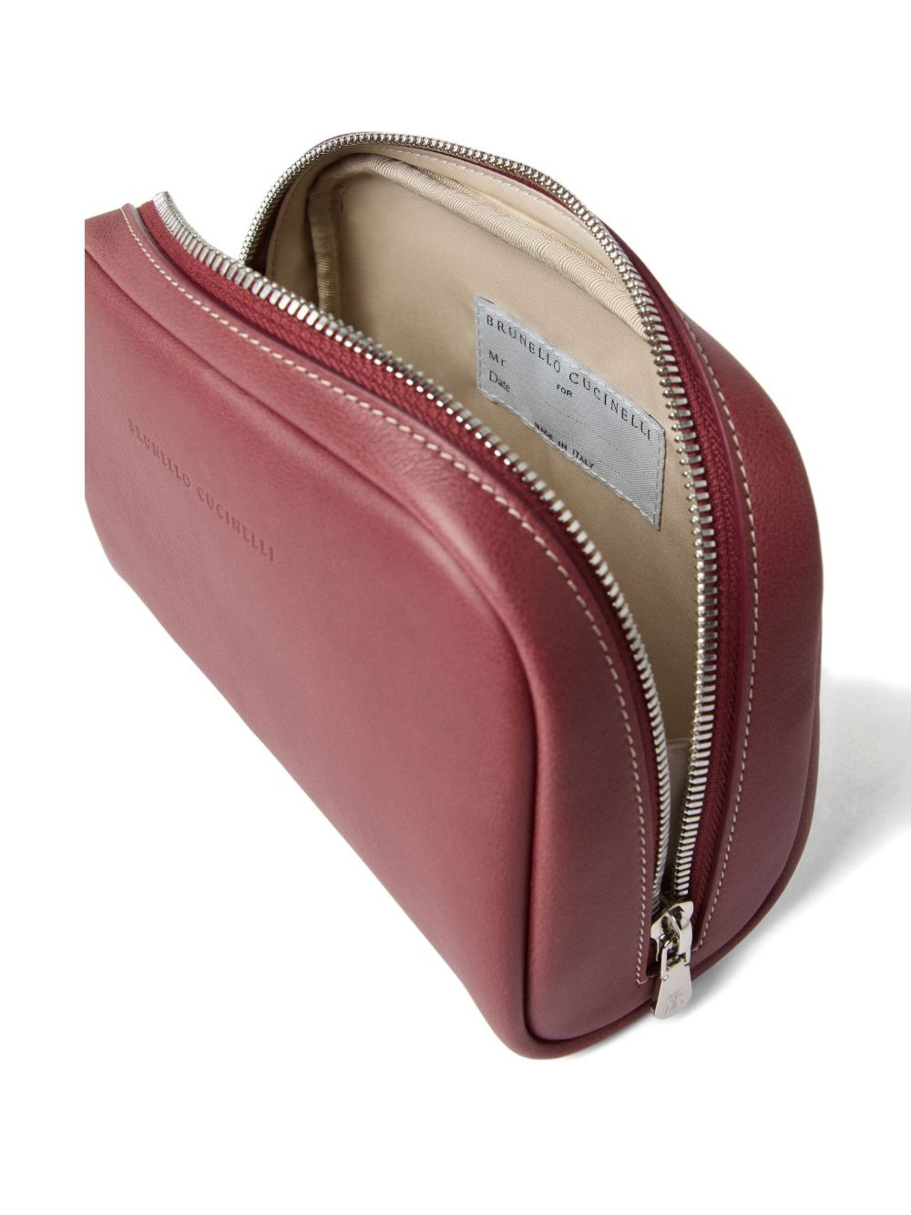 leather zip-top wash bag - 3