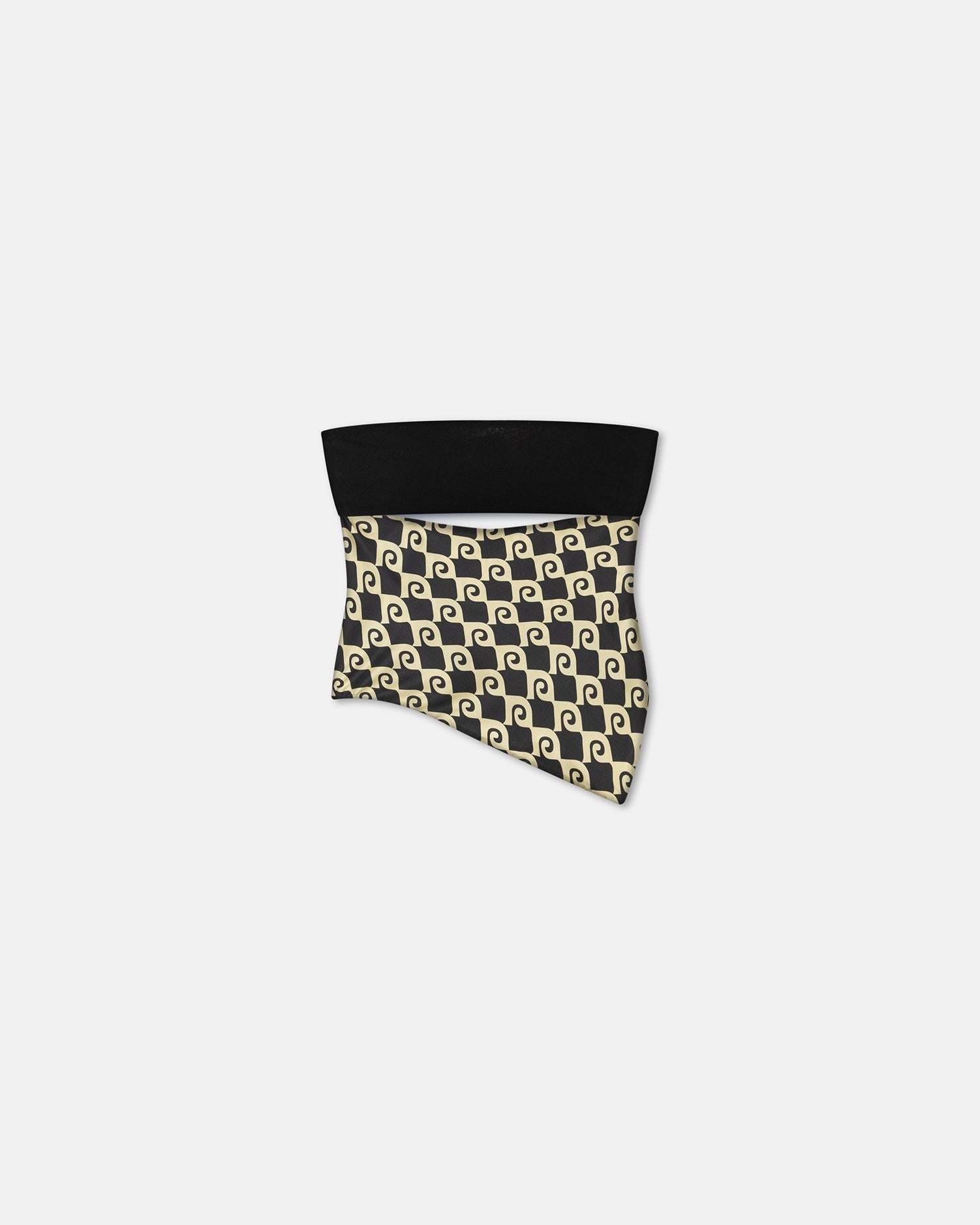 Printed Silk And Mesh-Jersey Bandeau Top - 1