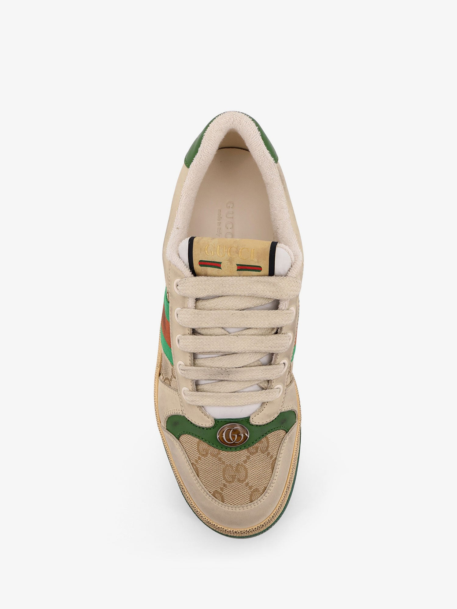 Screener Low-Top Leather And Supreme Gg Fabric Sneakers - 5