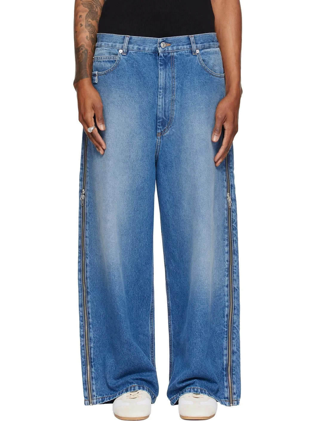 Blue Side Zip Jeans - 1