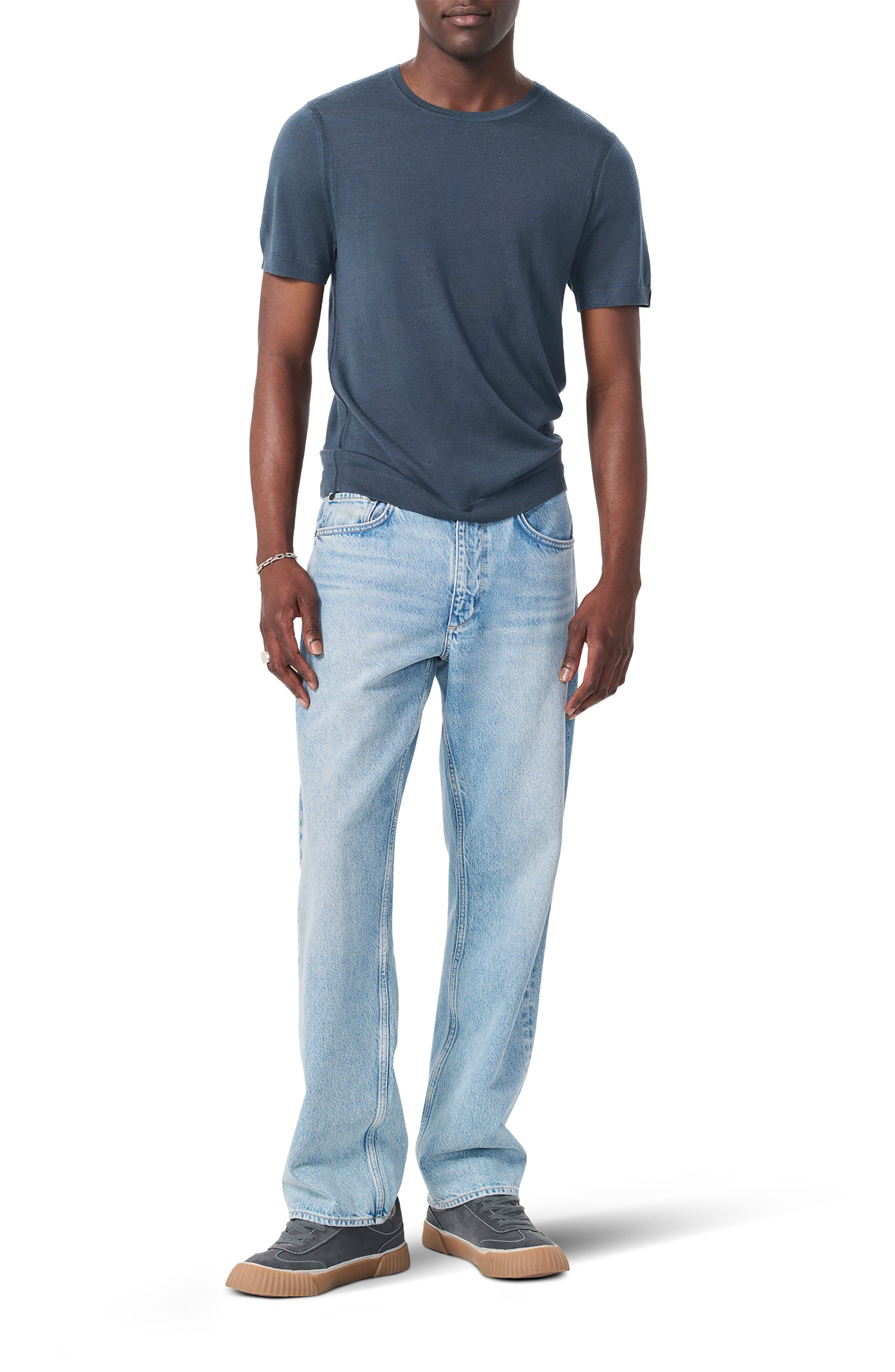 rag & bone Aulton Wool Blend T-Shirt in Blue at Nordstrom - 6