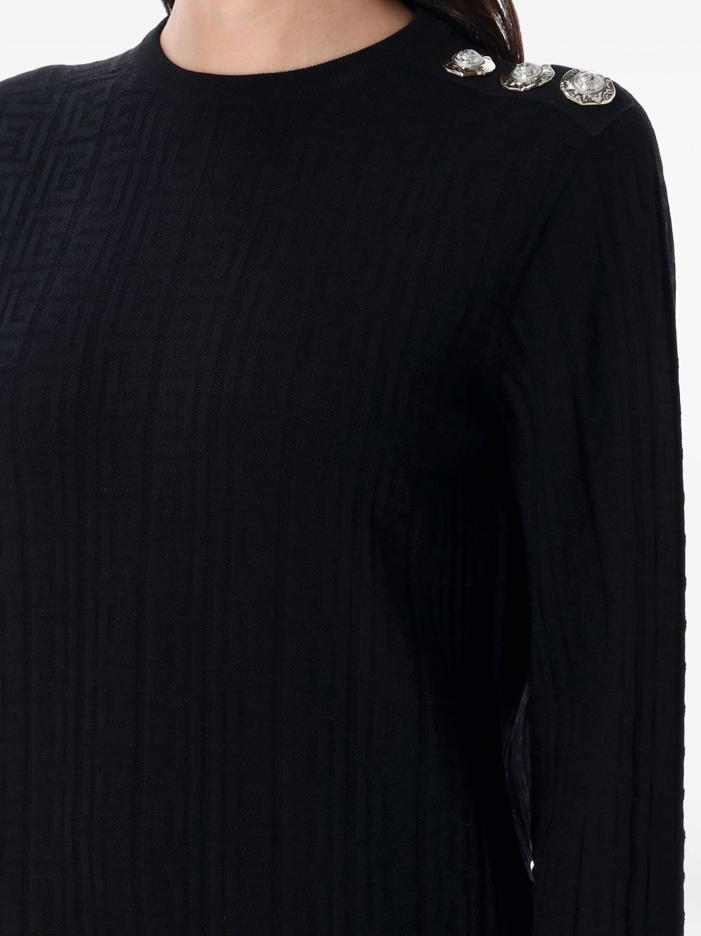 monogram button-embellished sweater - 3